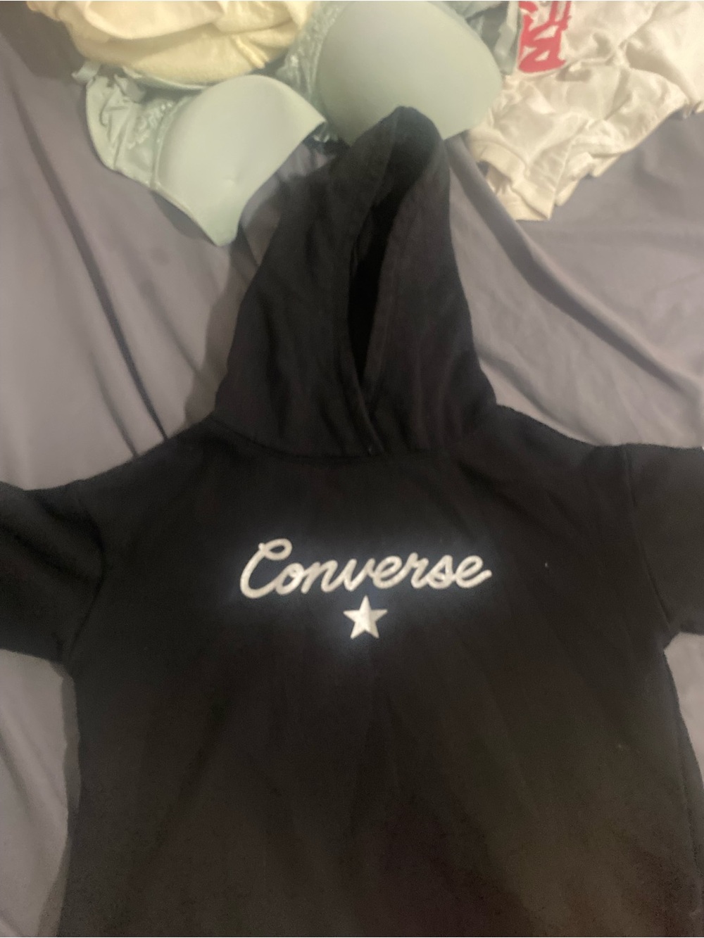 Converse Black Hoodie with White Script and Star